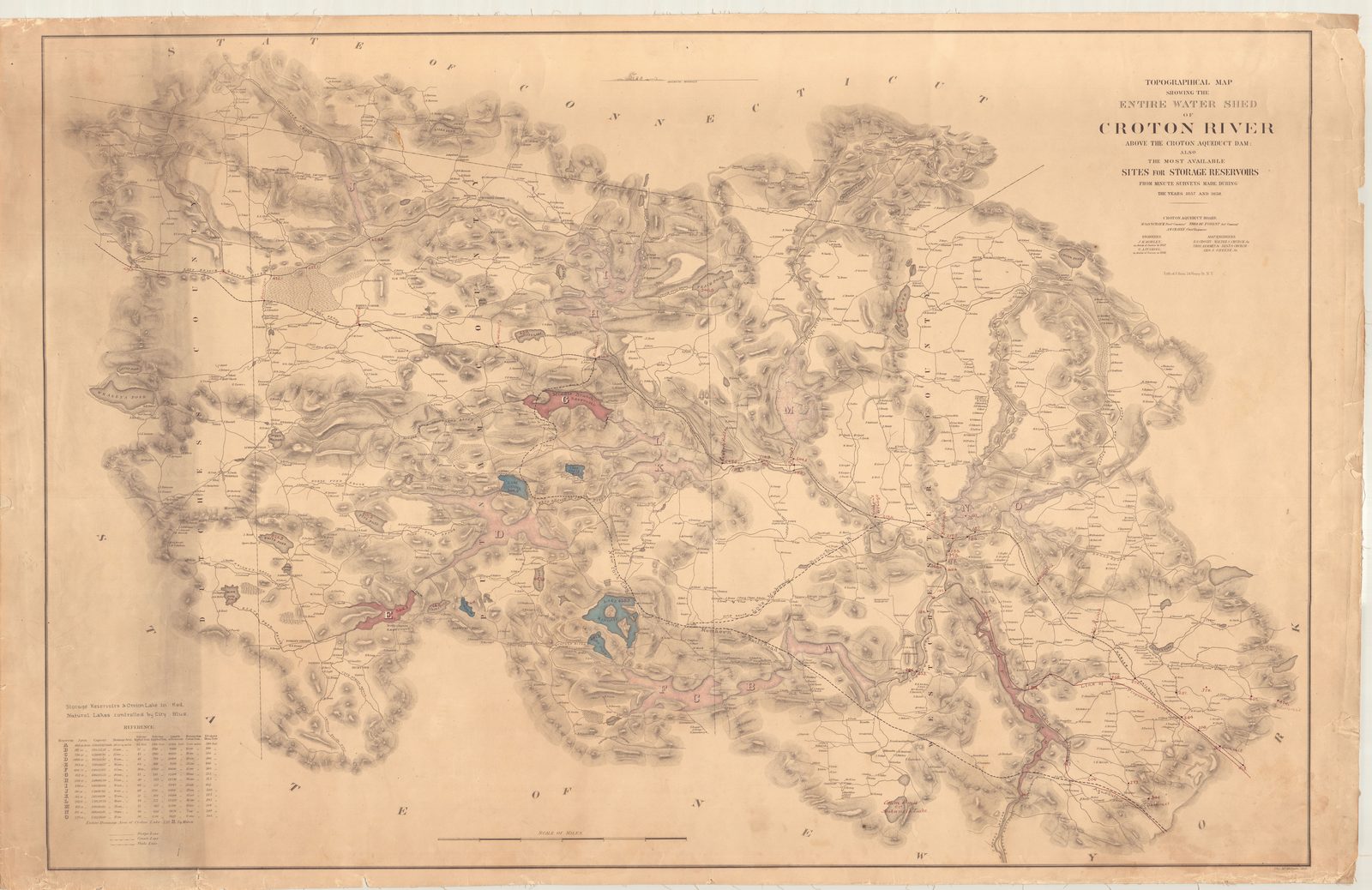 1858 watershed map showing Oscawana and the surrounding Cortlandt landscape during the hamlet's steamboat-era prime.